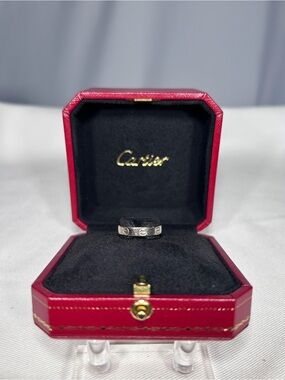 Cartier Love Ring size 5.25 18k White Gold Size 50 5.5mm signed MPN B409105